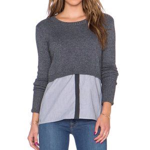 NWOT BAILEY 44 CROSBY LAYERED SWEATER GREY LARGE